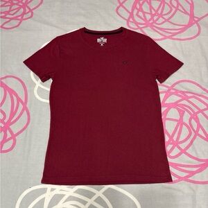 Hollister Burgundy Logo Icon Crew T-Shirt